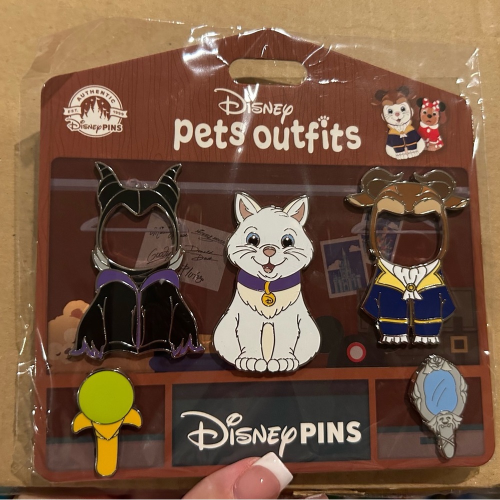 Disney Character Pin Set with Black, Purple, and Blue